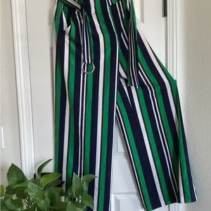 Pants,striped, navy